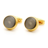 Personalized Round Golden Cufflinks for Men XK22S069