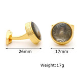 Personalized Round Golden Cufflinks for Men XK22S069