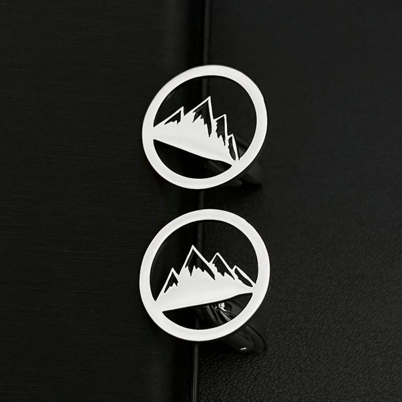 Mountain Men Cuff Links Shirt Sleeves Buckle Clasp Clips Stainless Steel