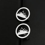 Mountain Men Cuff Links Shirt Sleeves Buckle Clasp Clips Stainless Steel
