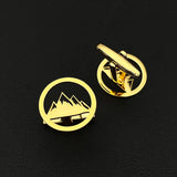 Mountain Men Cuff Links Shirt Sleeves Buckle Clasp Clips Stainless Steel