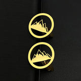 Mountain Men Cuff Links Shirt Sleeves Buckle Clasp Clips Stainless Steel