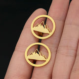 Mountain Men Cuff Links Shirt Sleeves Buckle Clasp Clips Stainless Steel