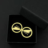 Mountain Men Cuff Links Shirt Sleeves Buckle Clasp Clips Stainless Steel