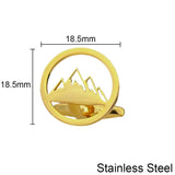 Mountain Men Cuff Links Shirt Sleeves Buckle Clasp Clips Stainless Steel