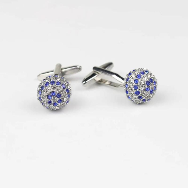 Gem Brass Cufflinks Imitated Crystal Golden Cuff Buttons Jewelry