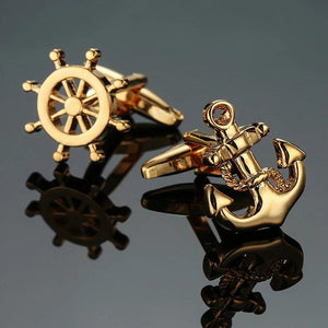 Golden Anchor Novel Cuff Links for Men