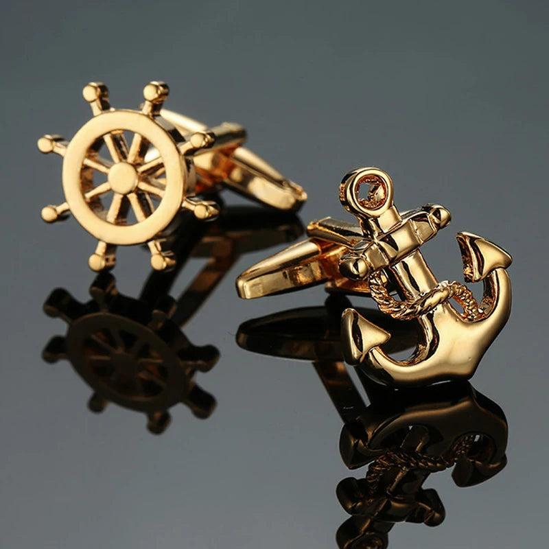 Golden Anchor Novel Cuff Links for Men