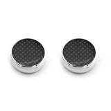 2 Pcs Round Carbon Fiber Cufflinks for Men
