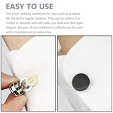2 Pcs Round Carbon Fiber Cufflinks for Men