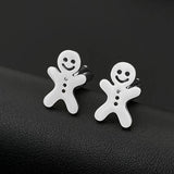 Gingerbread Man Cufflinks Xmas Holiday Twins Accessory Stainless Steel