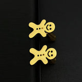 Gingerbread Man Cufflinks Xmas Holiday Twins Accessory Stainless Steel