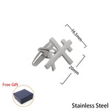 Orthodox Cross Cufflinks Stainless Steel Wedding Gift