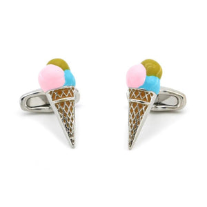 Men's Ice Cream Cufflinks Novelty Food Muti-color Brass Cuff Links