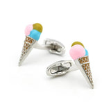 Men's Ice Cream Cufflinks Novelty Food Muti-color Brass Cuff Links