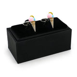 Men's Ice Cream Cufflinks Novelty Food Muti-color Brass Cuff Links