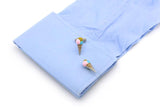 Men's Ice Cream Cufflinks Novelty Food Muti-color Brass Cuff Links