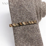 Elegant Wooden Metal Tie Clips Men Accessories Business Banquet Gift