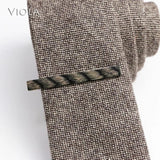 Elegant Wooden Metal Tie Clips Men Accessories Business Banquet Gift