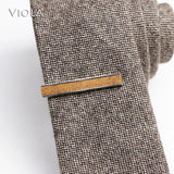 Elegant Wooden Metal Tie Clips Men Accessories Business Banquet Gift