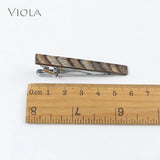 Elegant Wooden Metal Tie Clips Men Accessories Business Banquet Gift