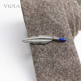 Copper Stainless Clips Feather Beard Metal Clamp Necktie Clasp Tie Bar Holder