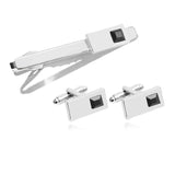 Men's Geometric Tie Clips and Cufflinks Set