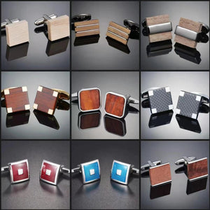 Wooden Copper Men's Cufflinks Gift for Wedding Party