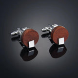 Wooden Copper Men's Cufflinks Gift for Wedding Party