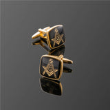 XK391 Masonic Logo Cufflinks Golden for Men's Shirts