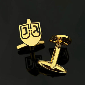 Jewish Dreidel Cufflinks for Men Women Suit Clasp Clip Stainless Steel Jewelry