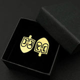 Jewish Dreidel Cufflinks for Men Women Suit Clasp Clip Stainless Steel Jewelry