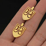 Jewish Dreidel Cufflinks for Men Women Suit Clasp Clip Stainless Steel Jewelry