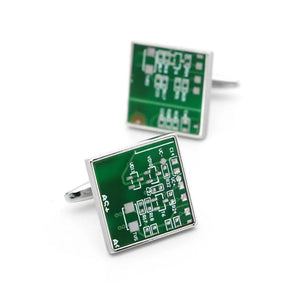 iGame Arrival Cuff Links Green Circuit Board Brass Material Men's Cufflinks