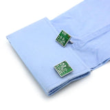 iGame Arrival Cuff Links Green Circuit Board Brass Material Men's Cufflinks