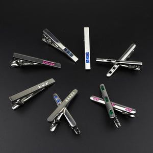Men's Colorful Crystal Tie Clips Metal Business Banquet Necktie Clips Gift
