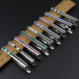 Men's Colorful Crystal Tie Clips Metal Business Banquet Necktie Clips Gift