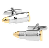 Copper Men's Cufflinks Silver Bullet Enamel Cuff Links