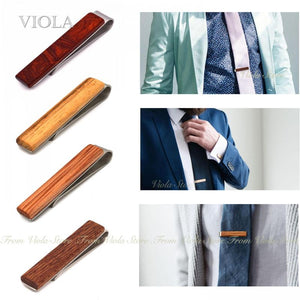 Hot Classy Wooden Tie Bar Clip Wedding Business Club Men Gift Accessory