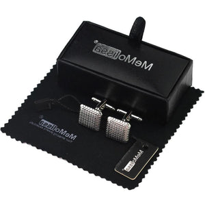 Cufflinks Box Set Silvery for Men Wedding