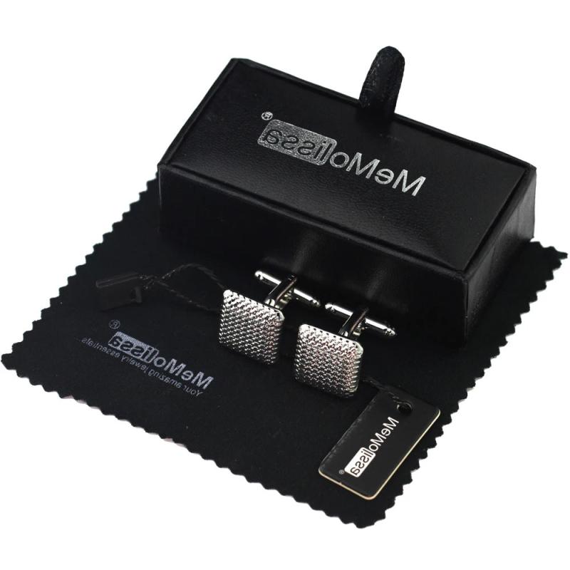 Cufflinks Box Set Silvery for Men Wedding