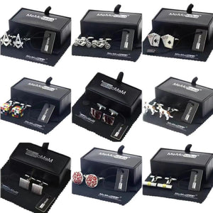 Cufflinks Box Set Silvery for Men Wedding