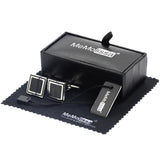 Cufflinks Box Set Silvery for Men Wedding