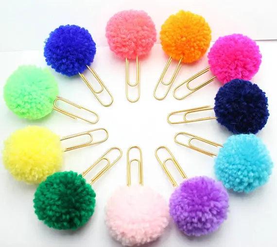 2pcs Pom Pom Planner Clip - Traveler's Notebook Bookmark