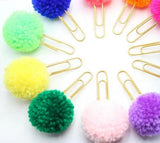 2pcs Pom Pom Planner Clip - Traveler's Notebook Bookmark