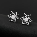 Magen David Star Jewish Cufflinks Stainless Steel