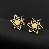 Magen David Star Jewish Cufflinks Stainless Steel