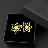 Magen David Star Jewish Cufflinks Stainless Steel