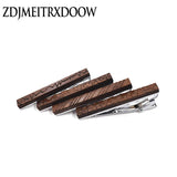 Classic Style Wood Tie Clip Pin Clasp Bar Metal Men Jewelry