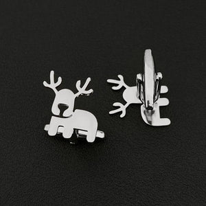 Elk Cufflinks Stainless Steel Christmas Jewelry